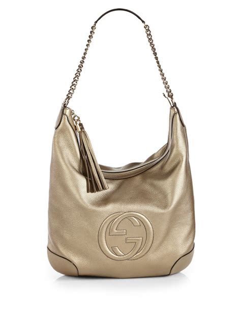 gucci metallic leather shoulder bag|vintage gucci leather shoulder bag.